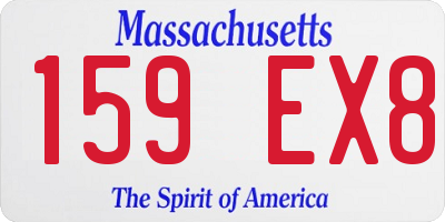 MA license plate 159EX8