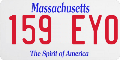 MA license plate 159EY0