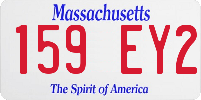MA license plate 159EY2