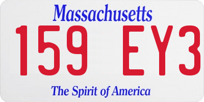MA license plate 159EY3