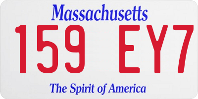 MA license plate 159EY7