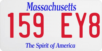 MA license plate 159EY8
