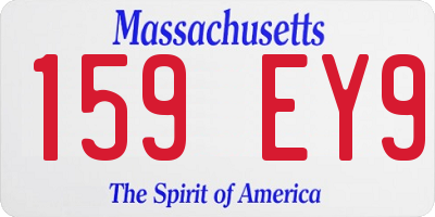 MA license plate 159EY9
