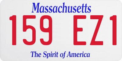 MA license plate 159EZ1
