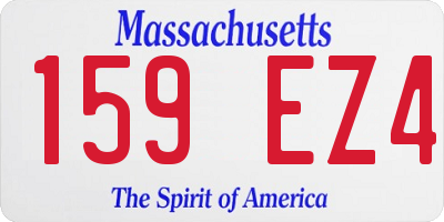 MA license plate 159EZ4