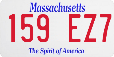 MA license plate 159EZ7