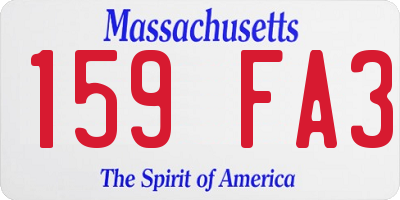MA license plate 159FA3