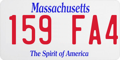 MA license plate 159FA4