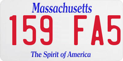 MA license plate 159FA5