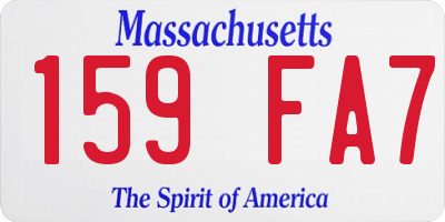 MA license plate 159FA7