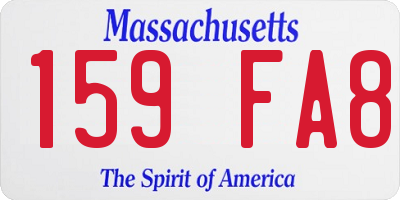 MA license plate 159FA8