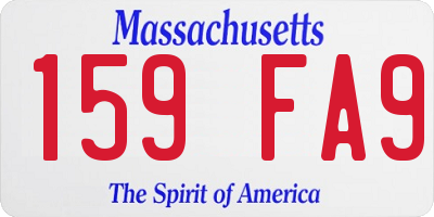 MA license plate 159FA9