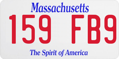 MA license plate 159FB9