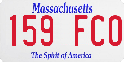 MA license plate 159FC0