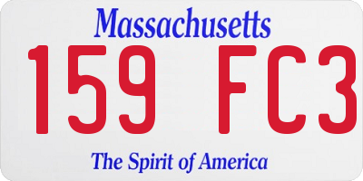 MA license plate 159FC3