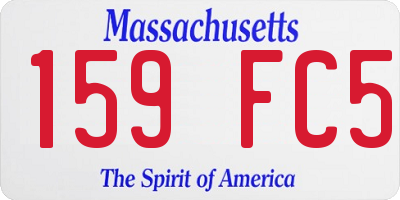 MA license plate 159FC5