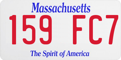 MA license plate 159FC7
