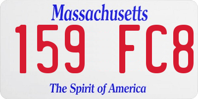 MA license plate 159FC8