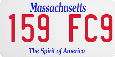 MA license plate 159FC9