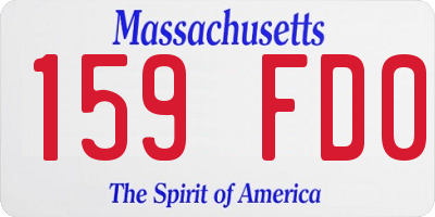 MA license plate 159FD0