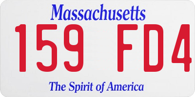 MA license plate 159FD4