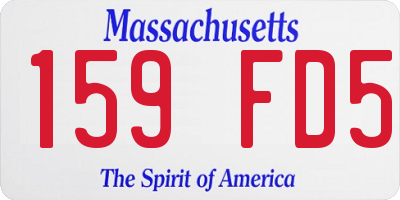 MA license plate 159FD5