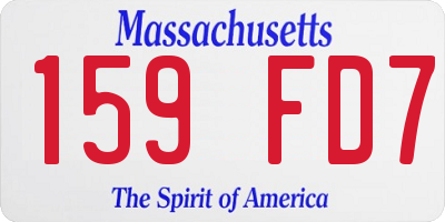 MA license plate 159FD7