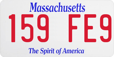 MA license plate 159FE9