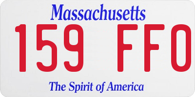 MA license plate 159FF0
