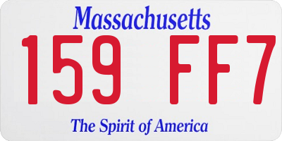 MA license plate 159FF7