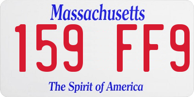MA license plate 159FF9