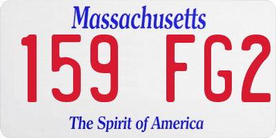 MA license plate 159FG2