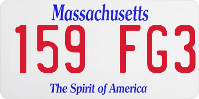 MA license plate 159FG3