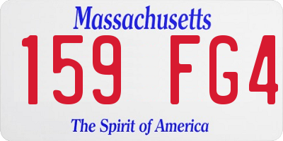 MA license plate 159FG4