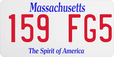 MA license plate 159FG5