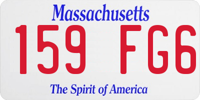 MA license plate 159FG6