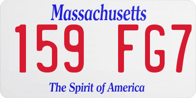 MA license plate 159FG7