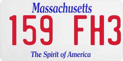 MA license plate 159FH3