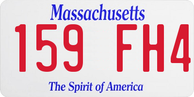 MA license plate 159FH4