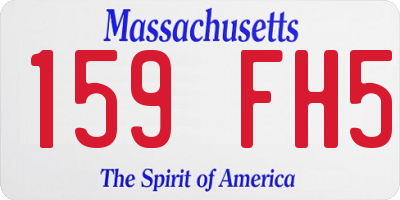 MA license plate 159FH5