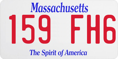MA license plate 159FH6