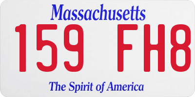 MA license plate 159FH8