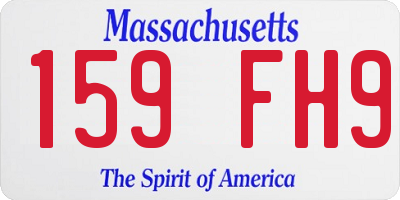 MA license plate 159FH9