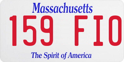 MA license plate 159FI0