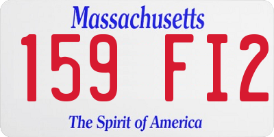 MA license plate 159FI2