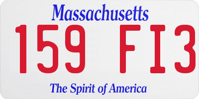 MA license plate 159FI3