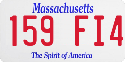 MA license plate 159FI4