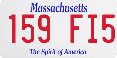 MA license plate 159FI5