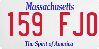 MA license plate 159FJ0