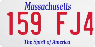 MA license plate 159FJ4